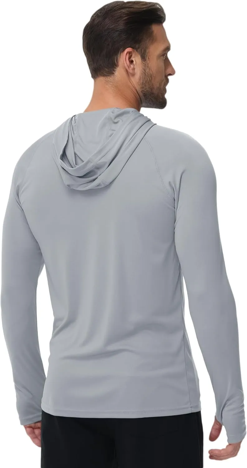 Boladeci Men's UPF 50  Sun Protection Lightweight Hoodie Shirts Long Sleeve Fishing Shirts SPF UV Hiking Swim