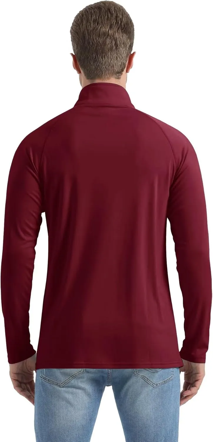 Boladeci Men's UPF 50  Sun Shirts 1/4 Zip Long Sleeve SPF UV Protection Lightweight Quick Dry Quarter Zip Golf Shirts