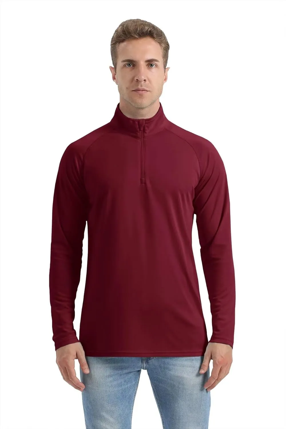 Boladeci Men's UPF 50  Sun Shirts 1/4 Zip Long Sleeve SPF UV Protection Lightweight Quick Dry Quarter Zip Golf Shirts