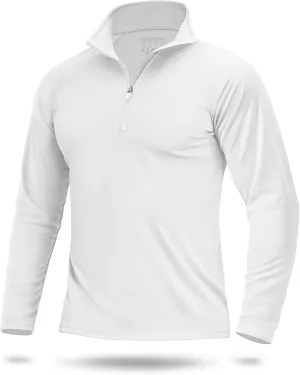 Boladeci Men's UPF 50  Sun Shirts 1/4 Zip Long Sleeve SPF UV Protection Lightweight Quick Dry Quarter Zip Golf Shirts