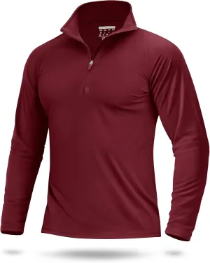 Boladeci Men's UPF 50  Sun Shirts 1/4 Zip Long Sleeve SPF UV Protection Lightweight Quick Dry Quarter Zip Golf Shirts