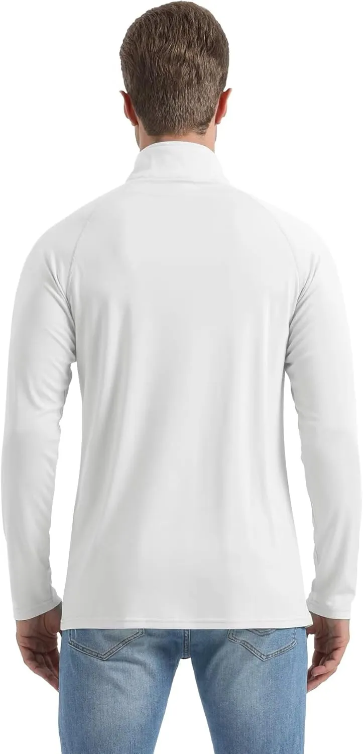 Boladeci Men's UPF 50  Sun Shirts 1/4 Zip Long Sleeve SPF UV Protection Lightweight Quick Dry Quarter Zip Golf Shirts