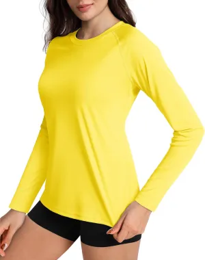 Boladeci Women's Sun Shirts UPF 50  UV Protection Rash Guard Long Sleeve Swim Shirts Quick Dry Lightweight Workout Tops