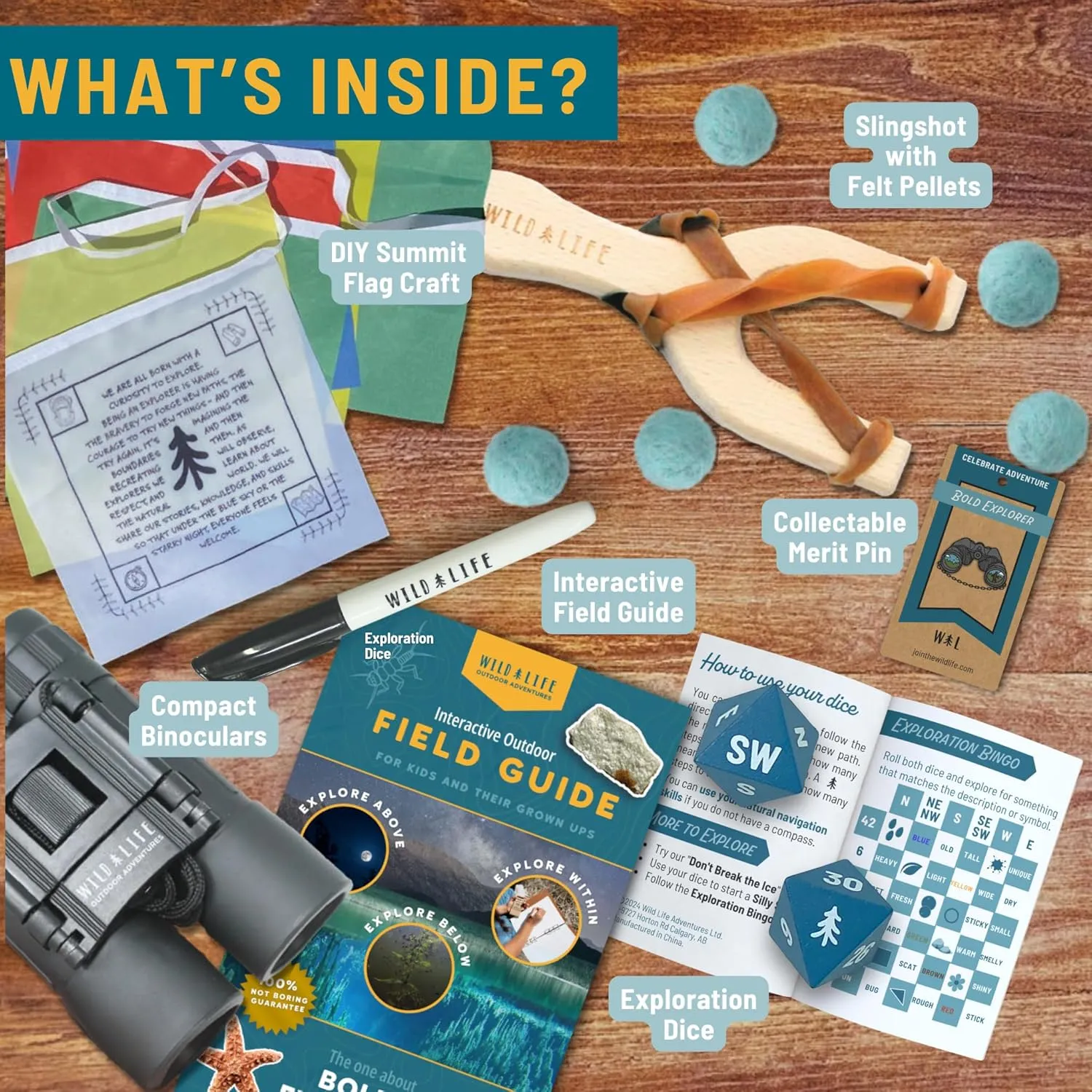 Bold Explorer Outdoor Adventure Kit – Quality Exploration Gear & Activities – Ideal for Kids' Nature Fun & Creativity