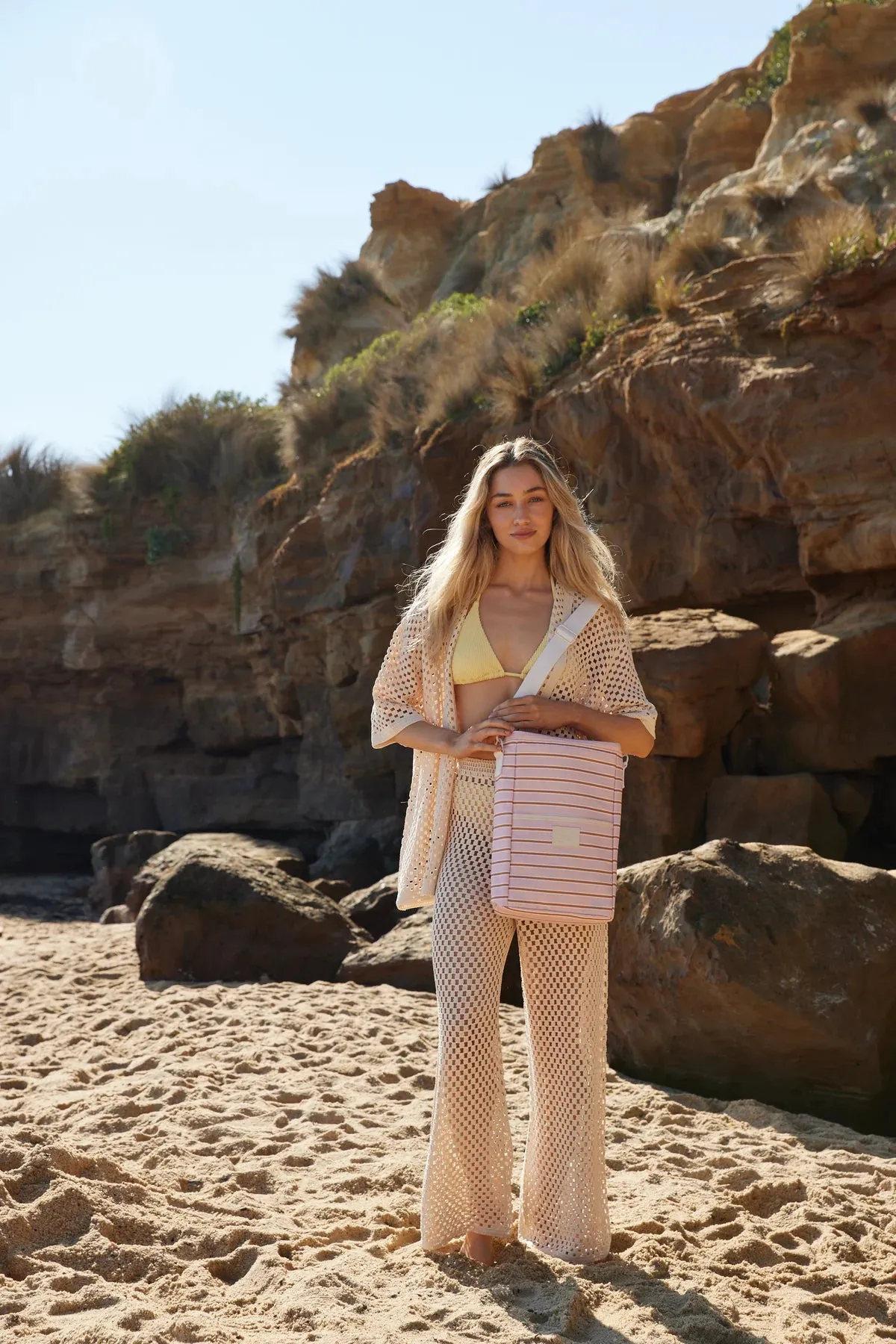 BOTTLE BASE | Soft Pink   Rust Stripe