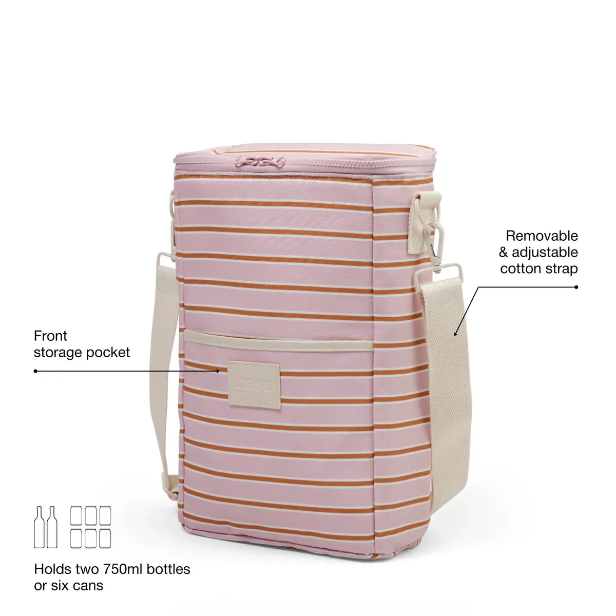 BOTTLE BASE | Soft Pink   Rust Stripe