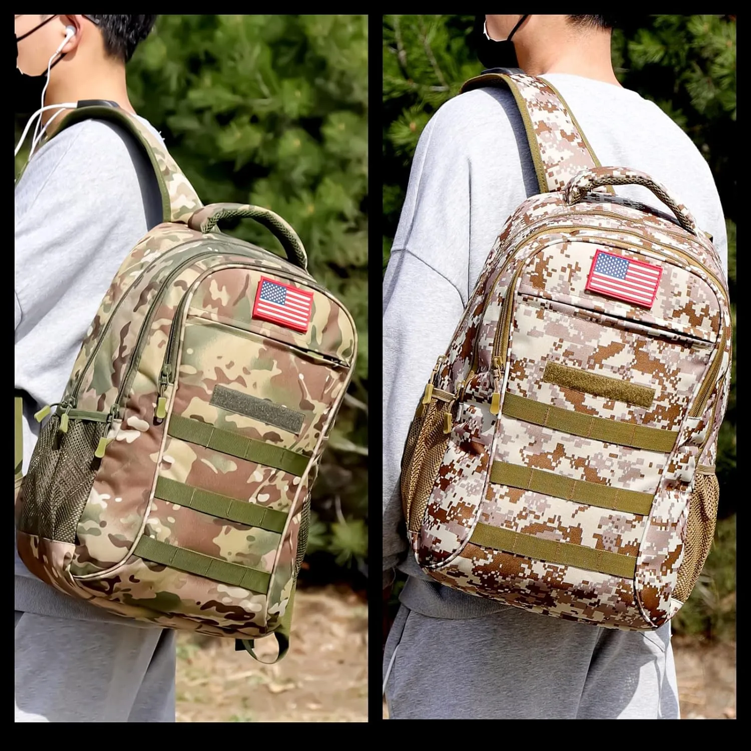 Boys Backpack for School,Military Teen Boys Backpack with USB Charging Pot,Camo Backpack Men 40L