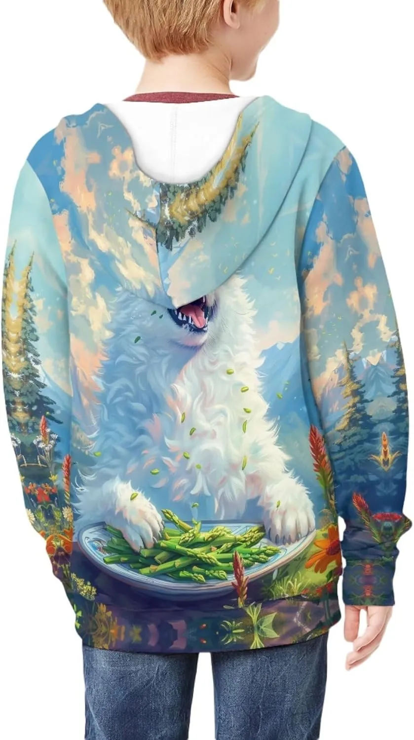 Boys Hoodies Kids Soft Comfy Lightweight Hooded Sweatshirt Girls Graphic Zip Up Hoodie Casual Fall Outdoor Coats