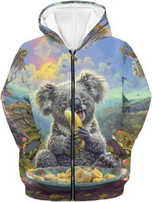 Boys Hoodies Kids Soft Comfy Lightweight Hooded Sweatshirt Girls Graphic Zip Up Hoodie Casual Fall Outdoor Coats