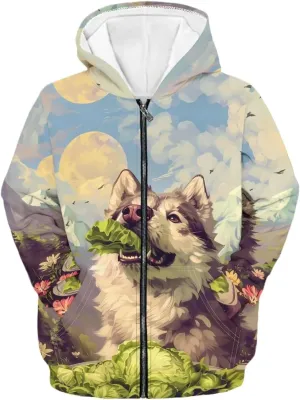 Boys Hoodies Kids Soft Comfy Lightweight Hooded Sweatshirt Girls Graphic Zip Up Hoodie Casual Fall Outdoor Coats