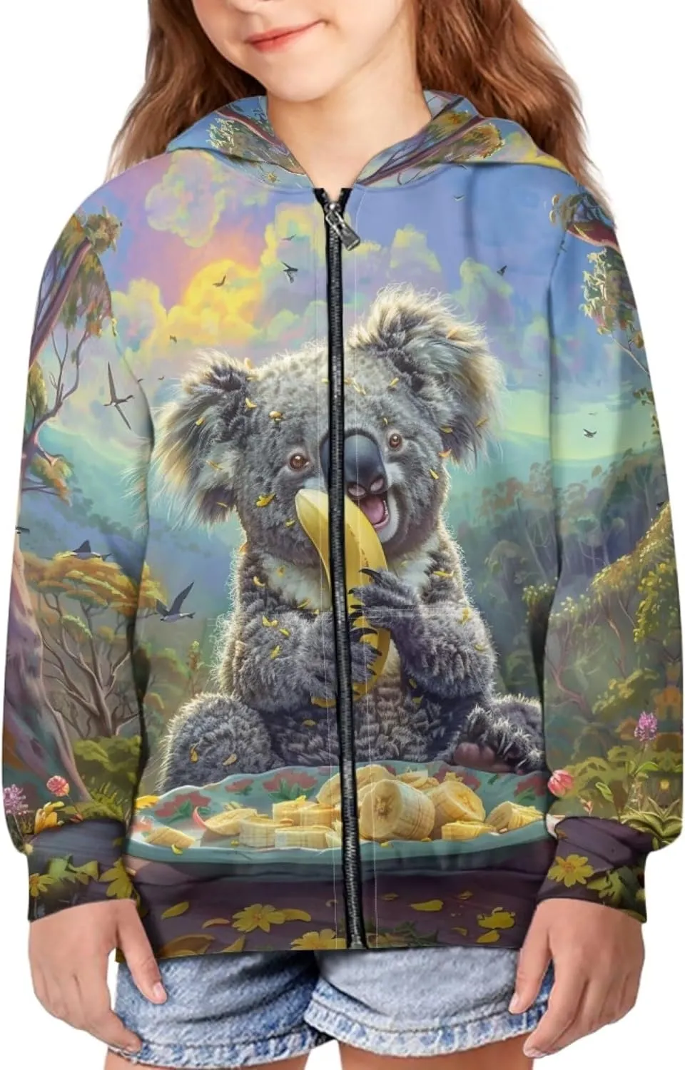 Boys Hoodies Kids Soft Comfy Lightweight Hooded Sweatshirt Girls Graphic Zip Up Hoodie Casual Fall Outdoor Coats