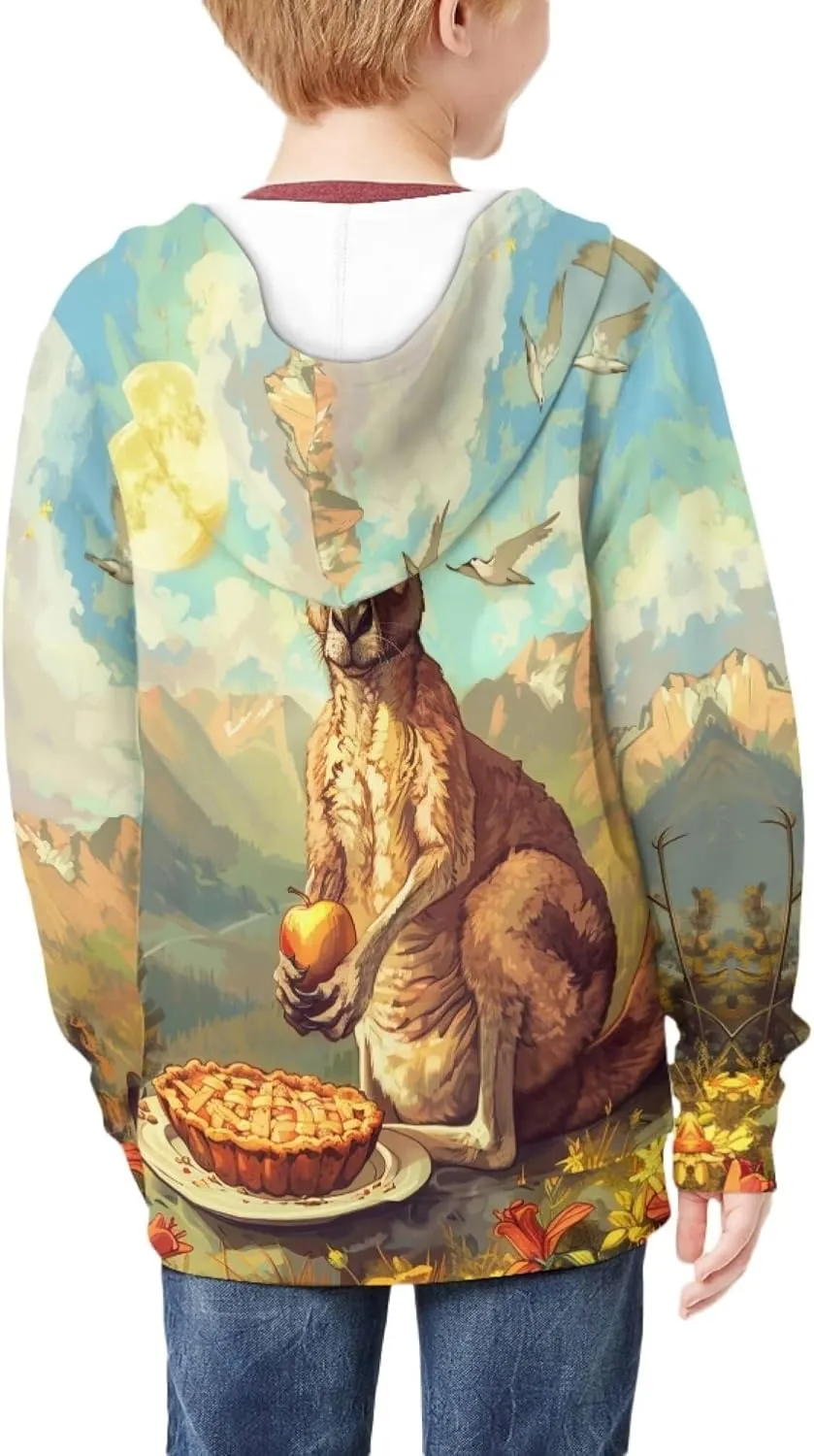 Boys Hoodies Kids Soft Comfy Lightweight Hooded Sweatshirt Girls Graphic Zip Up Hoodie Casual Fall Outdoor Coats