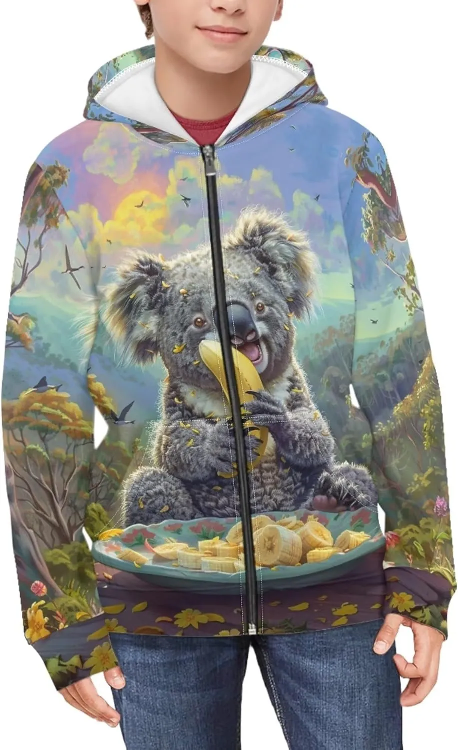 Boys Hoodies Kids Soft Comfy Lightweight Hooded Sweatshirt Girls Graphic Zip Up Hoodie Casual Fall Outdoor Coats