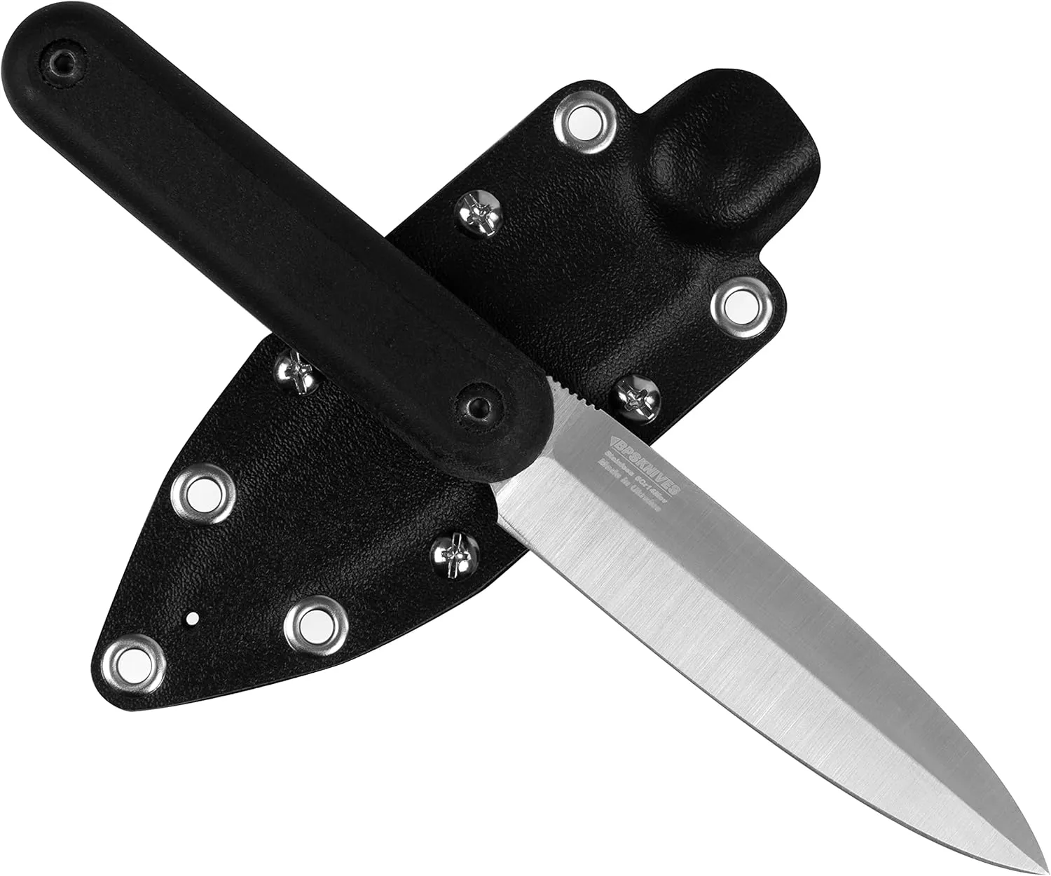 BPS Knives Citizen - EDC Tactical Micarta Handle Fixed-Blade Stainless Steel Knife with Plastic Sheath - Everyday Carry Utility Full Tang Survival Knife