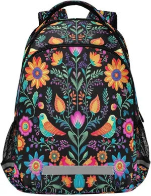Brightly Colored Birds Design Waterproof Backpack - Casual Outdoor Sports Daypack with Ergonomic Shoulder Straps#129