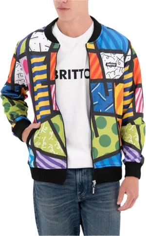Britto Bomber Jacket Lightweight Stylish Casual Fashion Windbreaker Zip Up Coat with Pockets