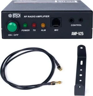 BTECH AMP-V25 Amplifier | 20-40W Power Boost for VHF (136-174MHz) | Compatible with Handheld Radios | Amplifies Analog and Digital Modes | Ideal for Mobile, Field, & Home Use