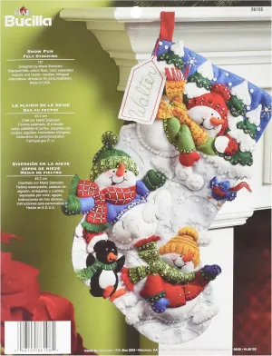 Bucilla 18-Inch Christmas Stocking Felt Applique Kit, 86108 Snow Fun