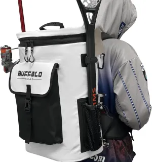 Buffalo Gear Fish Cooler Backpack 32Qt Waterproof Fishing Backpack Cooler Portable Fish Bag, Keep Ice Cold More Than 24 Hours