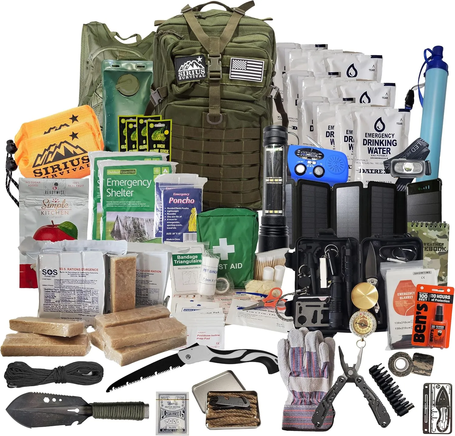 Bug Out Bag - Premium Bugout Backpack Pre-Packed Survival Kit - Ultimate Bug Out Bag Backpack Survival Kit - Comprehensive Survival Bag - Go Bag Emergency Backpack