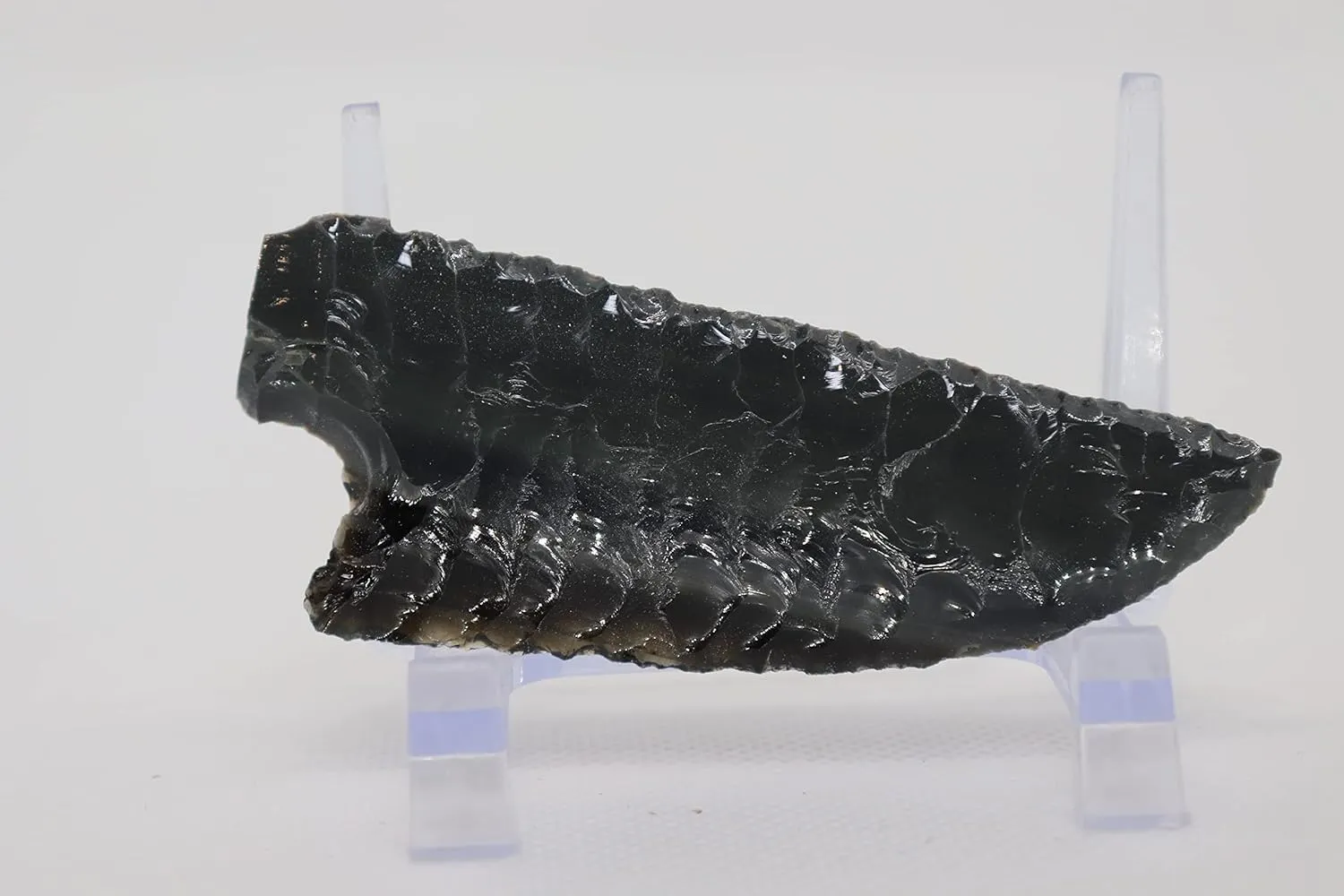 Burns Green Obsidian Fantasy Blade Handmade Using Flint Knapping Pressure Flake Techniques-D.I.Y. Cosplay/Comic Con Props Energy/Wiccan Wand/Reiki Dagger