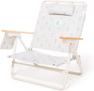 Business & Pleasure Co. Margaritaville Manana Backpack Beach Chair Lay Flat Reclining, Lightweight & Portable, Insulated Cooler Pocket, Last Mango Green Marg