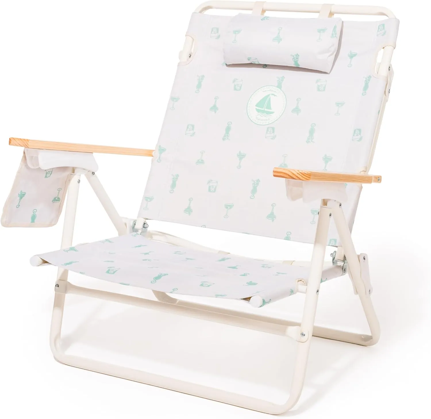 Business & Pleasure Co. Margaritaville Manana Backpack Beach Chair Lay Flat Reclining, Lightweight & Portable, Insulated Cooler Pocket, Last Mango Green Marg