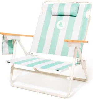 Business & Pleasure Co. Margaritaville Manana Backpack Beach Chair Lay Flat Reclining, Lightweight & Portable, Insulated Cooler Pocket, Last Mango Green Stripe