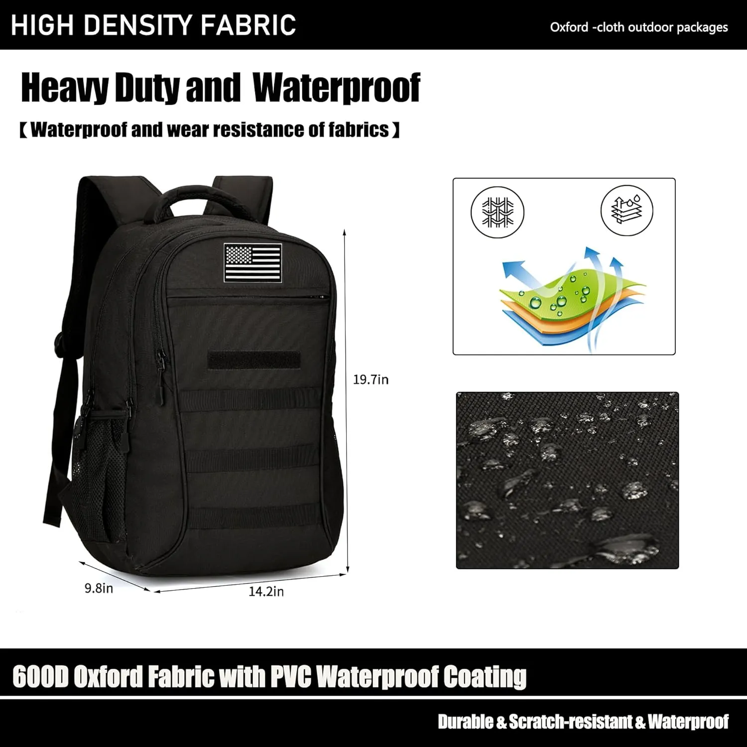 Camo Backpack 40L Military Elementary Middle School Boys Backpack Molle with USB Charging Port & Flag Patch