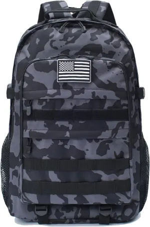 Camo Backpack for Boys,Kids Army Backpack Boys with USA Flag Patch,35L Waterproof Tactical School Backpack for Travel Outdoor