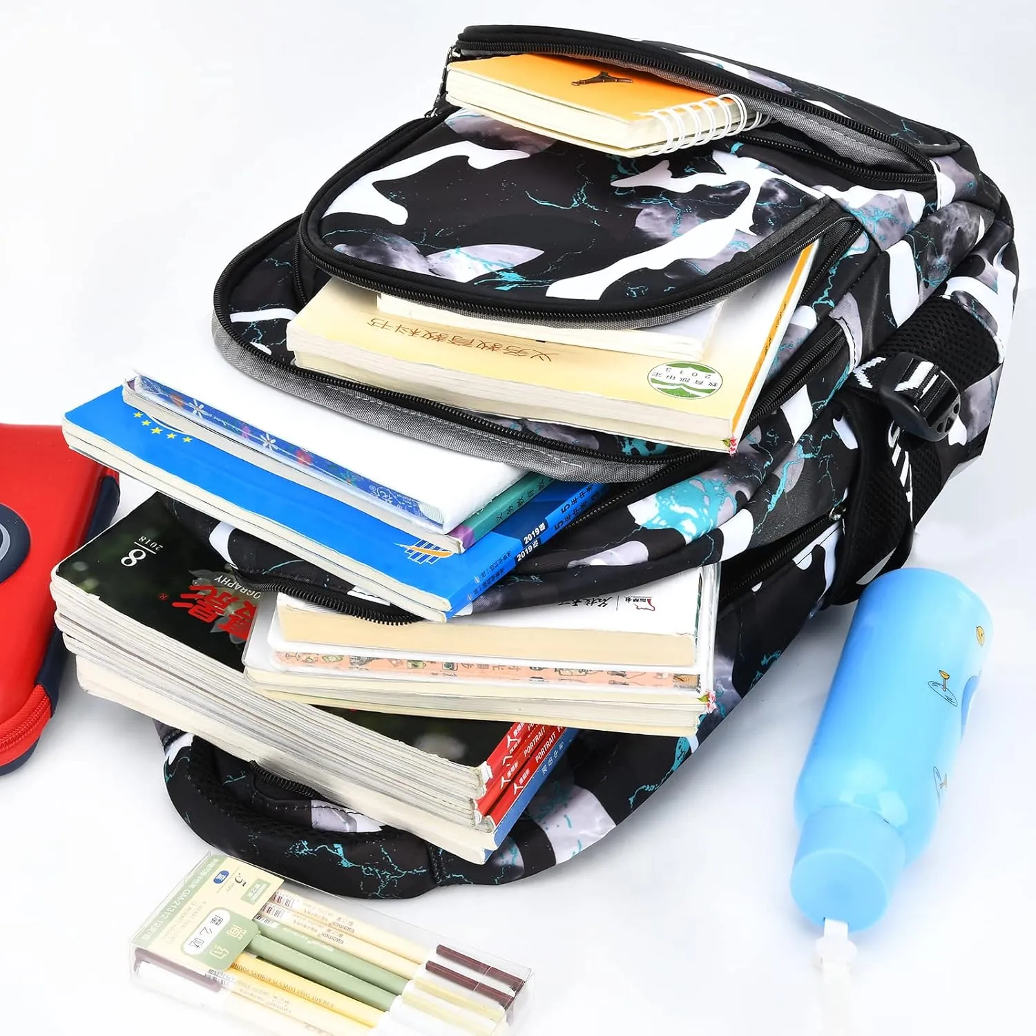 Camo Backpack Set with Lunch Bag Lightweight Waterproof School Backpack Bookbag for Boys Girls