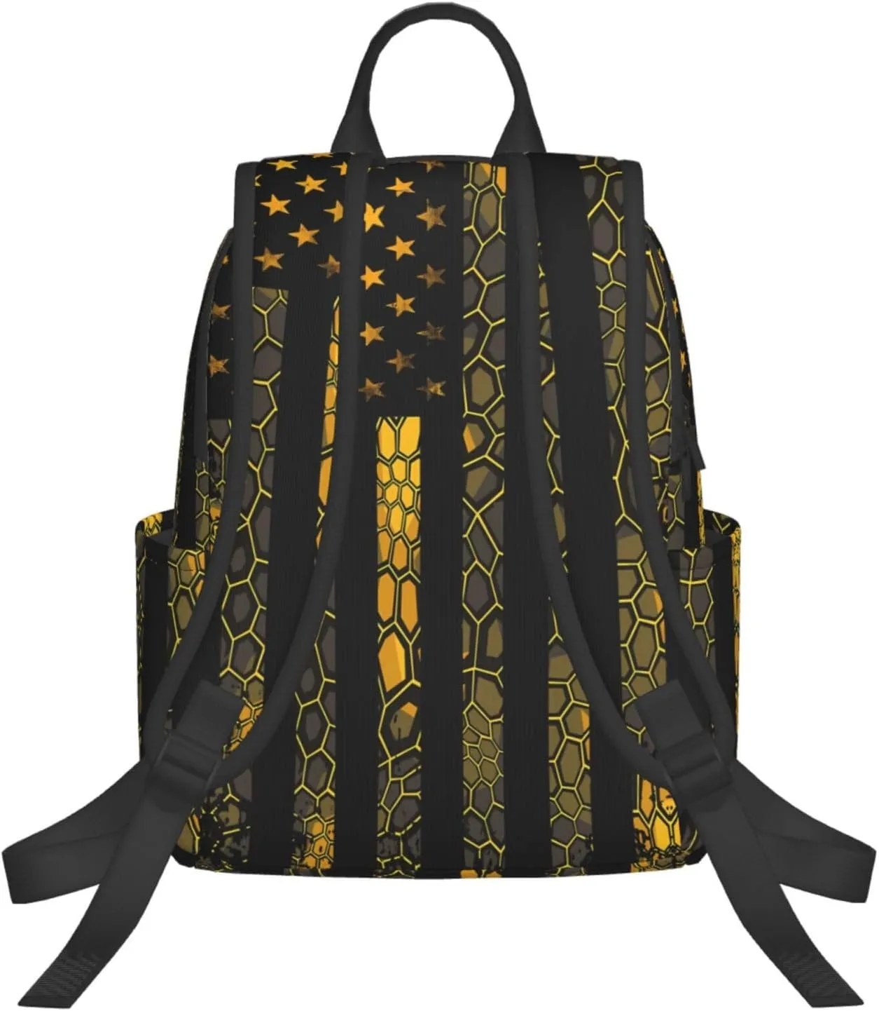Camo Grunge American Flag Casual Backpacks Laptop Backpack Outdoor Travel Rucksack Sport Carry-On Daypack Lightweight Bag with Multi-Pockets