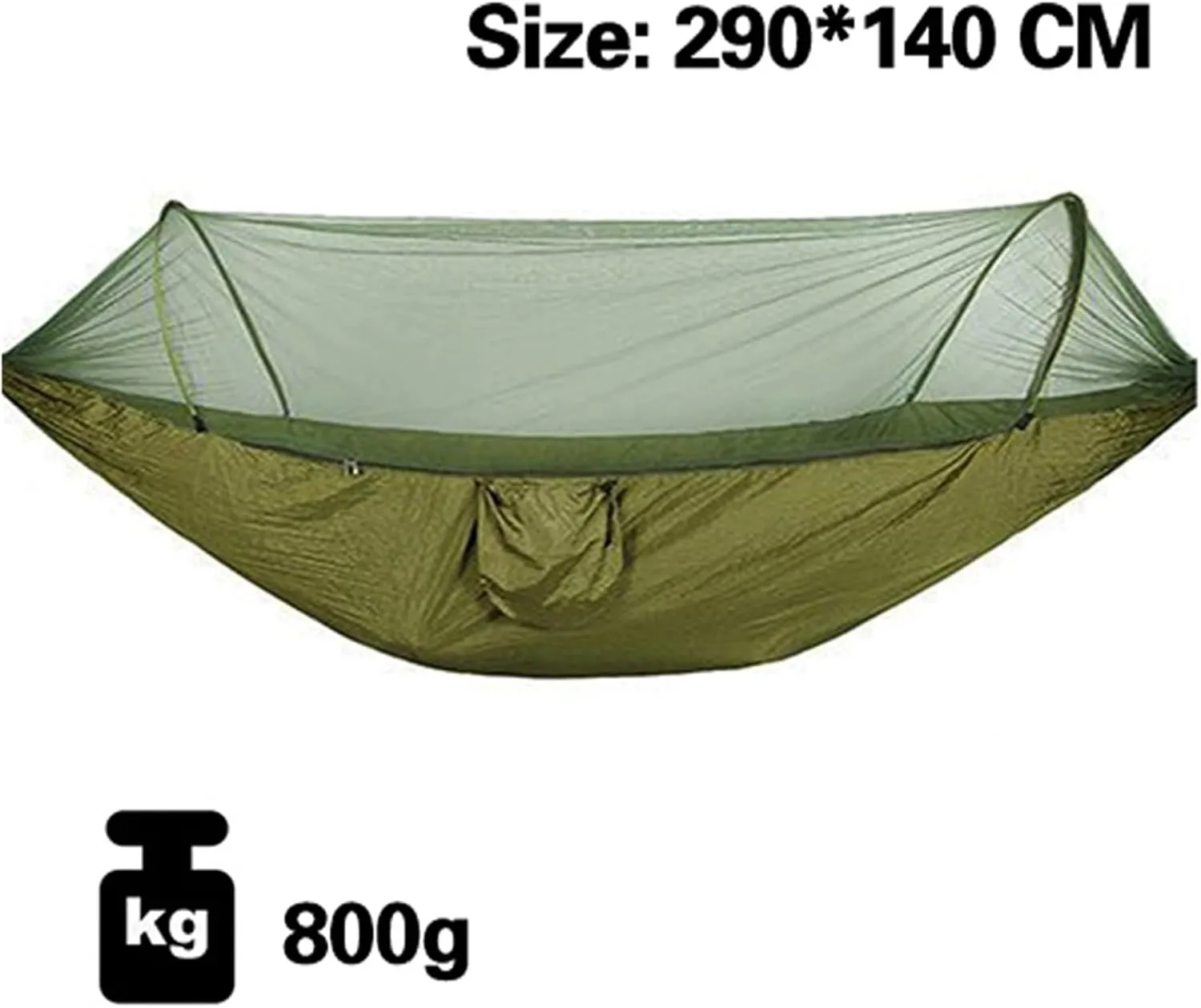 Camp 260x140cm Outdoor Double Camping Hammock with Mosquito Net and Rain Fly Tarp Lightweight Parachute Hammocks Travel Hiking Strong
