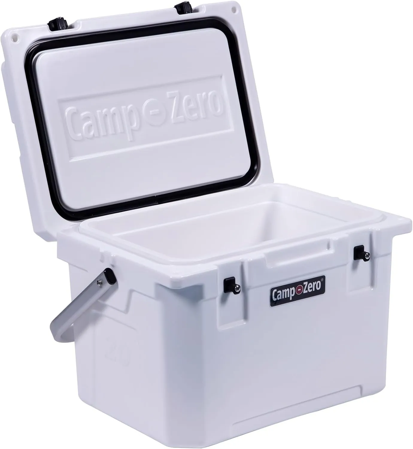 CAMP-ZERO 21 Quart Rotomolded Hard Cooler - Insulated Ice Chest with 4 Cup Holders - Bear-Proof Travel Ice Box for Beverage, Drink, BBQ, Fishing, Camping, Outdoor
