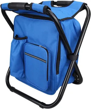 Camping Backpack Stool Chair, Fishing Folding Chairs, Portable Waterproof Backpacking Chair, ​Picnic Seat Chair for Hiking Camping Fishing BBQ Traveling Gardening-Blue Super