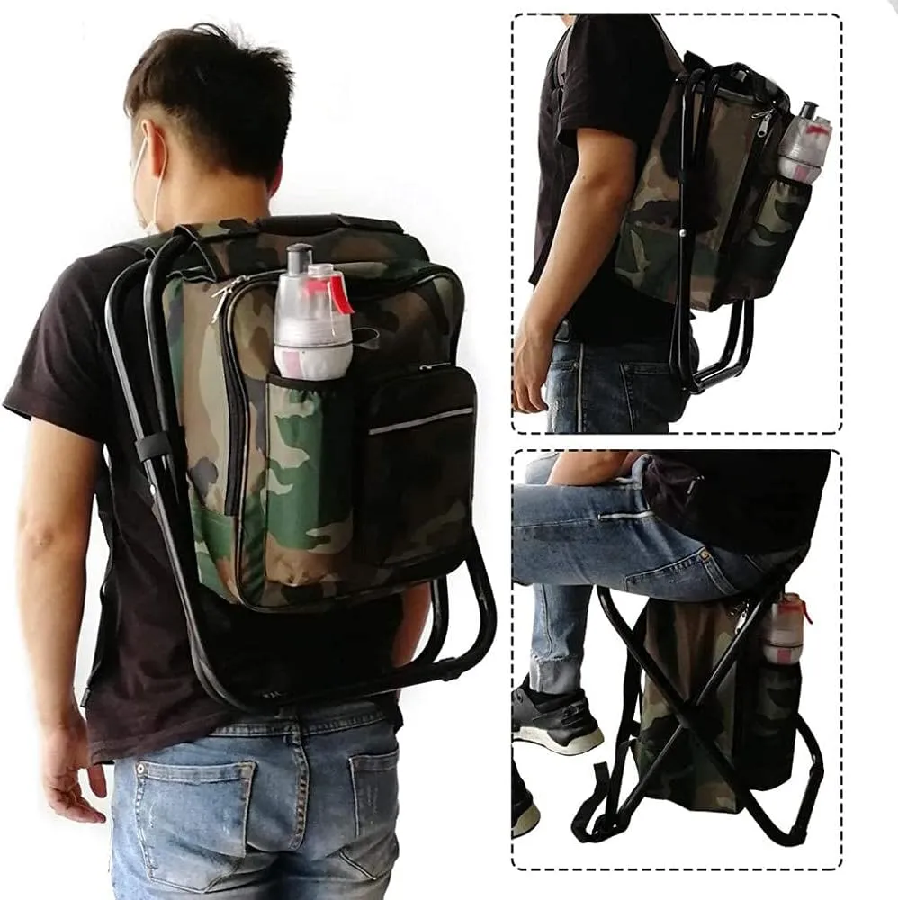 Camping Backpack Stool Chair, Fishing Folding Chairs, Portable Waterproof Backpacking Chair, ​Picnic Seat Chair for Hiking Camping Fishing BBQ Traveling Gardening-Blue Super
