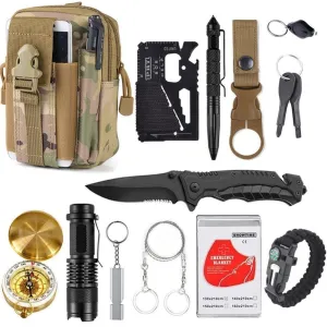 Camping kit Travel in survival Emergency Tactical Cyber Monday deal 13 Set Tools Wilderness Survival Products Outdoor Best-reviewed 1 Supplies Tool Gear EDC for