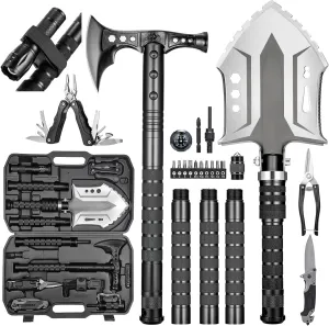 Camping Shovel Axe Outdoor Survival Shovel Set with High Carbon Steel Camping Gear for Men Outdoor Caming Hiking Backpacking Emergency