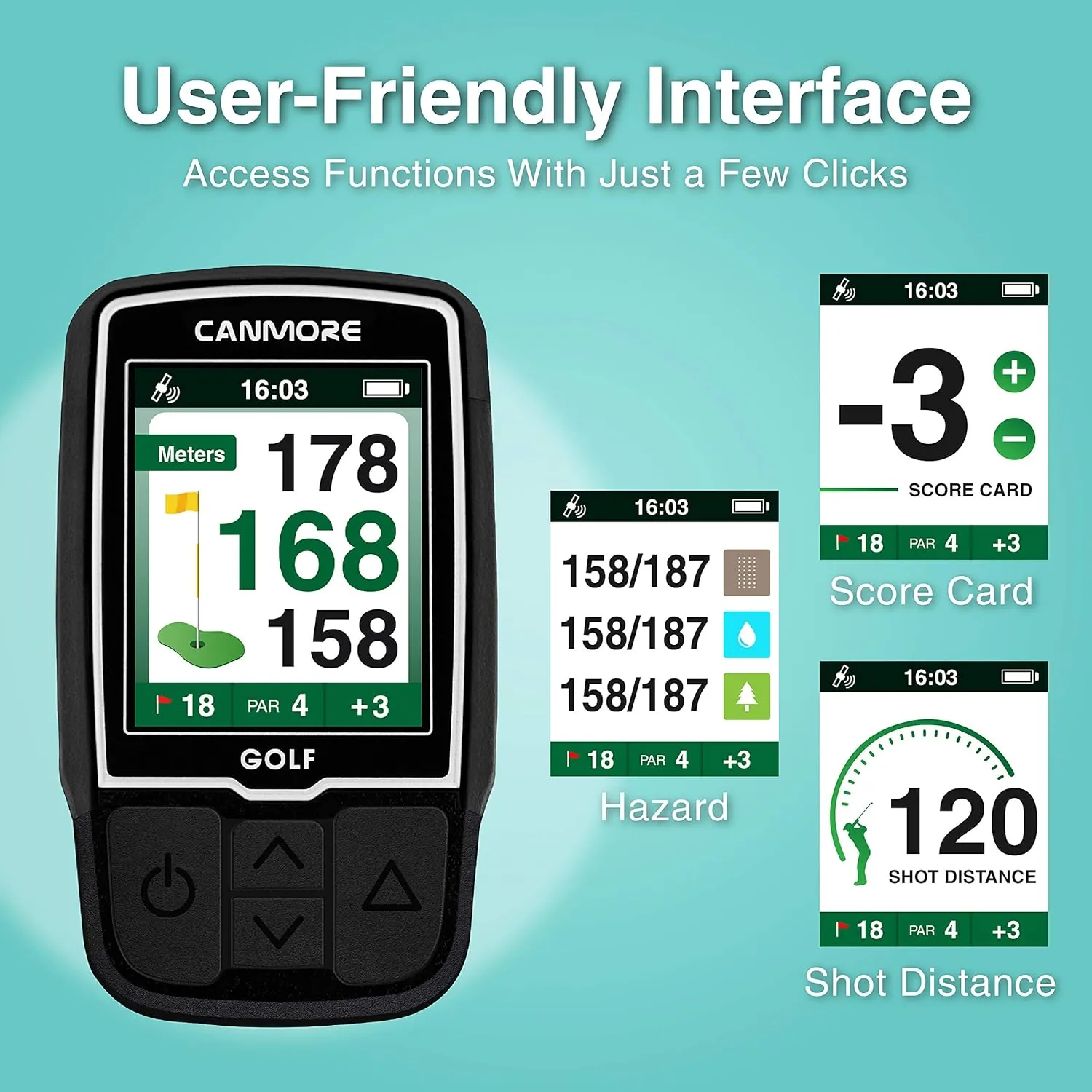 CANMORE Preceding HG200 Handheld GPS Golf Device (Turquoise_Preceding)