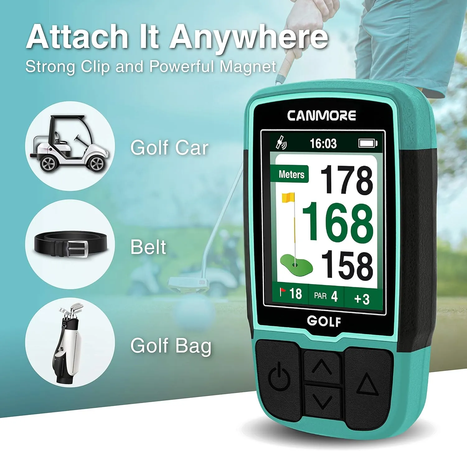 CANMORE Preceding HG200 Handheld GPS Golf Device (Turquoise_Preceding)