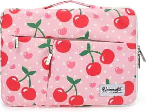 canvaslife 360° Protected Waterproof Laptop Sleeve Suitcase Bag with 3 Pockets, Laptop Bag with handling and Luggage Strap (Cherry, 15 inch-15.6 inch)