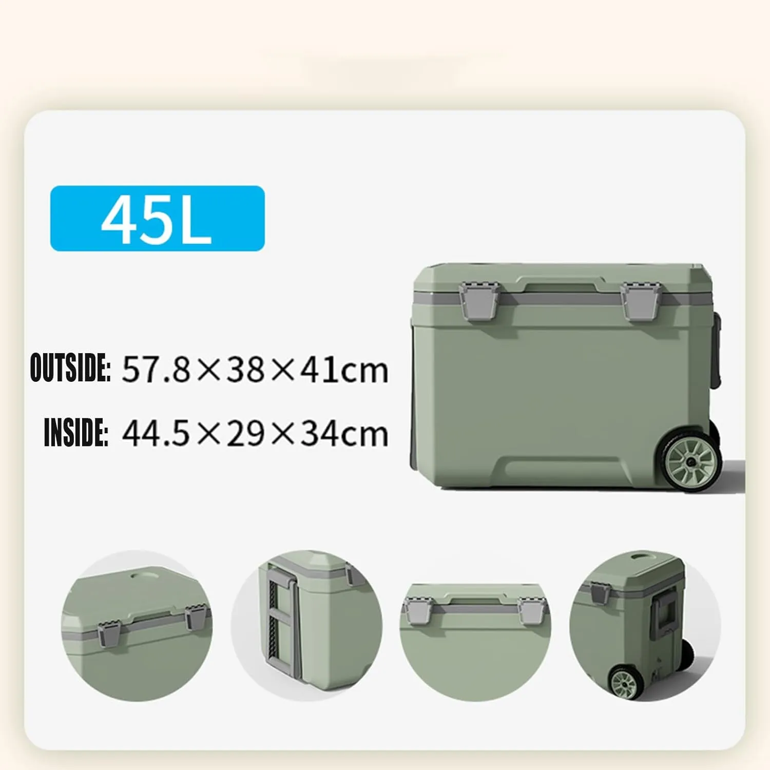 Car Camping Coolers for Audi Q1/Q2/Q3/Q4/Q5/Q6/Q7/Q8/TT, Waterproof Portable Cooler, Leak Proof Picnic Insulated Bag, Ultra-Light Premium Ice Chest Box,A-Green-45L