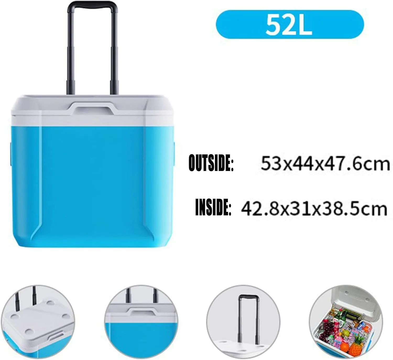 Car Camping Coolers for Daily eMoovy/Eurocargo/S-Way/T-Way/X-Way/Massif/Stralis/Trakker, Leak Proof Cooler, Portable Lightweight Ice Chest Box, Compartments Waterproof Insulated Bag