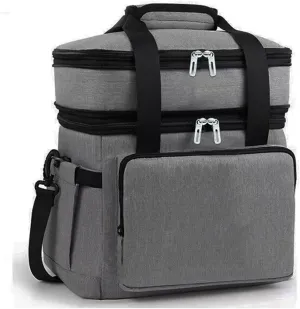 Car Camping Coolers for Ford Escort/Fiesta/Focus/Kuga/Mondeo/Mustang, Leak Proof Cooler, Portable Lightweight Ice Chest Box, Compartments Waterproof Insulated Bag,B-Grey