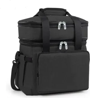 Car Camping Coolers for Ford Ranger/S-Max/Transit/Transit Custom, Leak Proof Cooler, Portable Lightweight Ice Chest Box, Compartments Waterproof Insulated Bag,A-Black