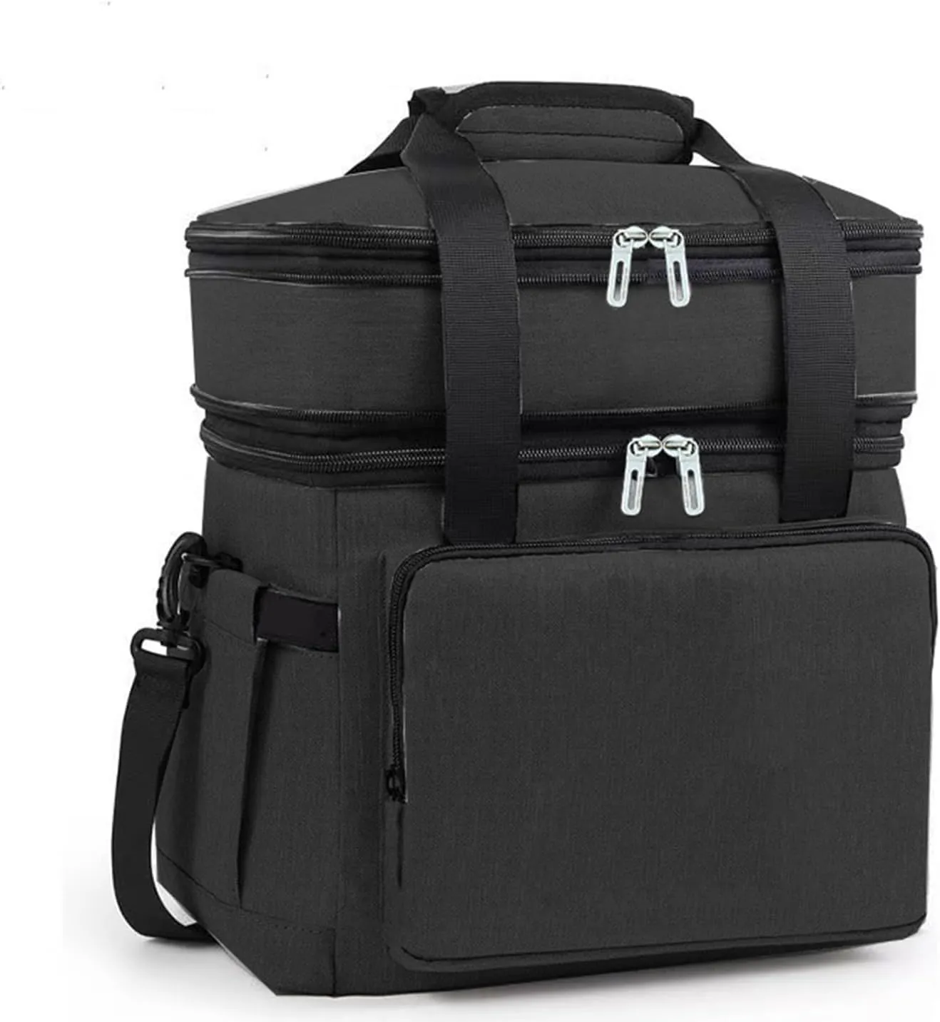 Car Camping Coolers for Ford Ranger/S-Max/Transit/Transit Custom, Leak Proof Cooler, Portable Lightweight Ice Chest Box, Compartments Waterproof Insulated Bag,A-Black