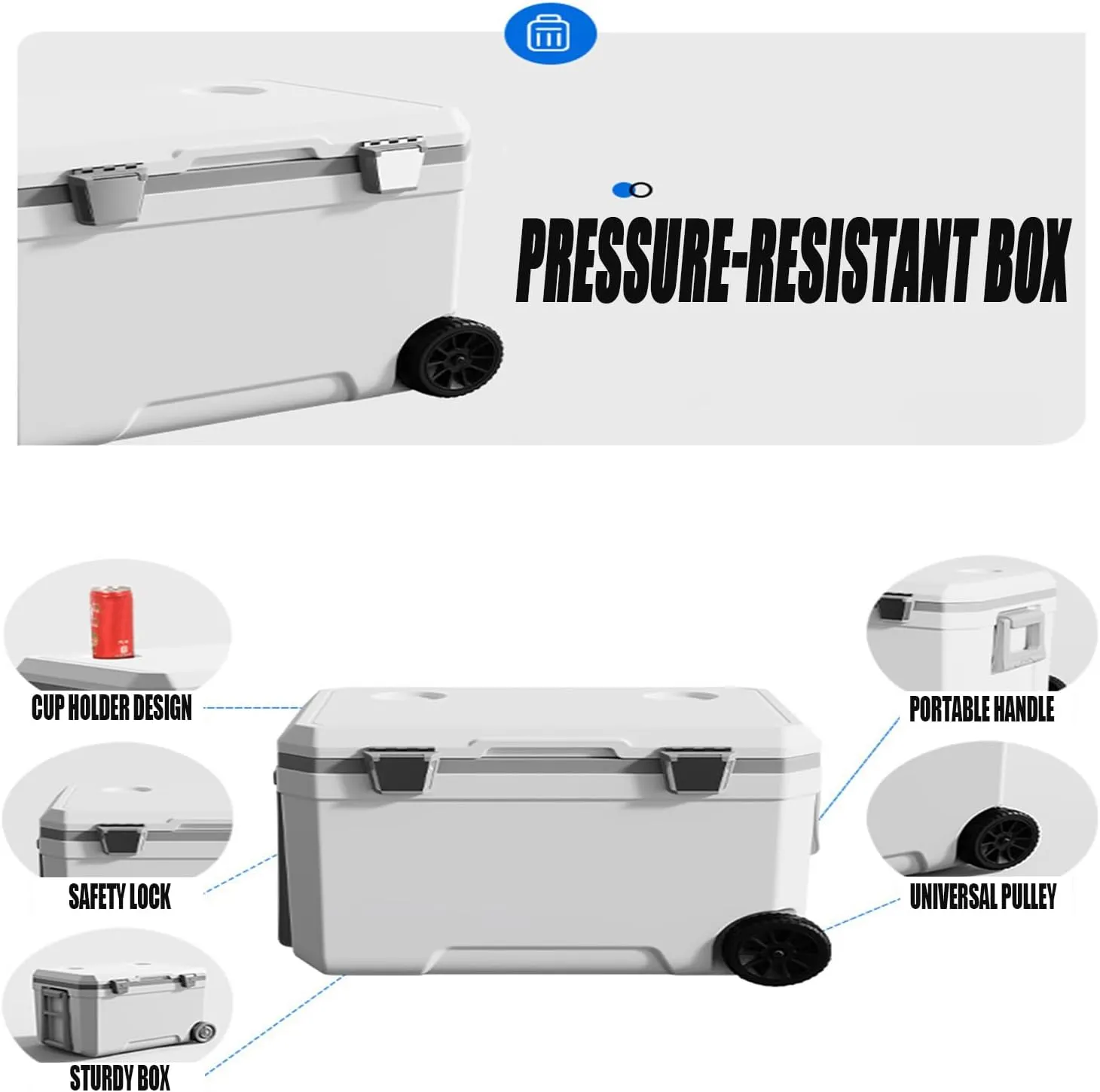 Car Camping Coolers for Infiniti QX/Q60/Q45/Q30/JX/J30/FX/EX, Waterproof Portable Cooler, Leak Proof Picnic Insulated Bag, Ultra-Light Premium Ice Chest Box,B-White-45L