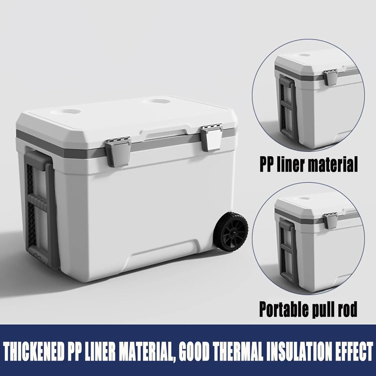 Car Camping Coolers for Infiniti QX/Q60/Q45/Q30/JX/J30/FX/EX, Waterproof Portable Cooler, Leak Proof Picnic Insulated Bag, Ultra-Light Premium Ice Chest Box,B-White-45L