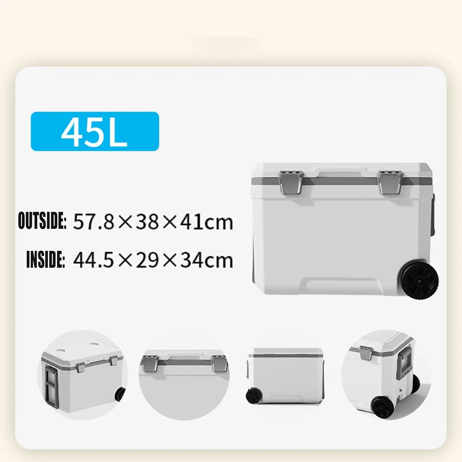 Car Camping Coolers for Infiniti QX/Q60/Q45/Q30/JX/J30/FX/EX, Waterproof Portable Cooler, Leak Proof Picnic Insulated Bag, Ultra-Light Premium Ice Chest Box,B-White-45L