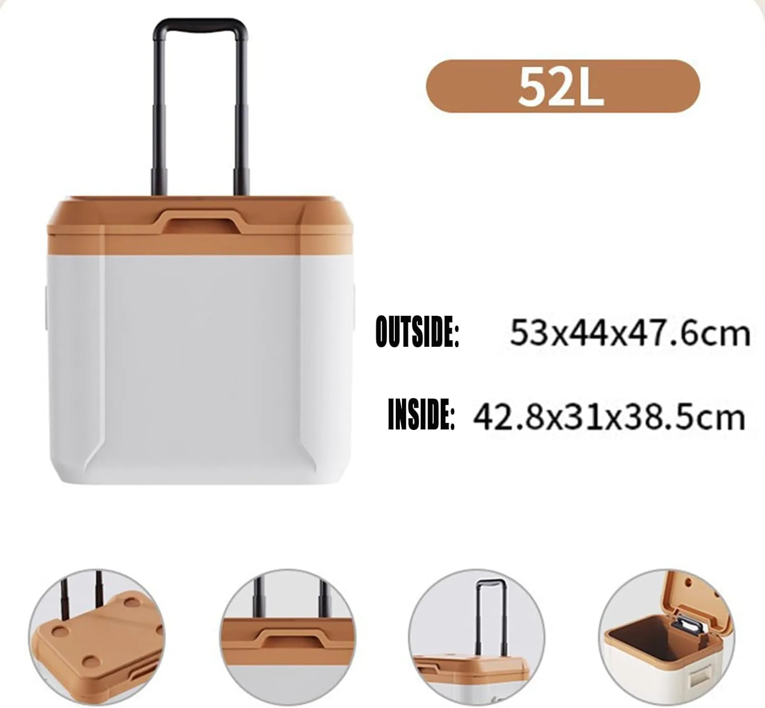 Car Camping Coolers for Land Rover Defender/Discovery/Range Rover/Range Rover Evoque, Leak Proof Cooler, Portable Lightweight Ice Chest Box, Compartments Waterproof Insulated Bag,B-Brown